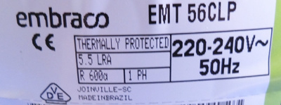 Компрессор EMBRACO R-600, 157W/-23,3°С, EMT 56CLP (для холодильника)