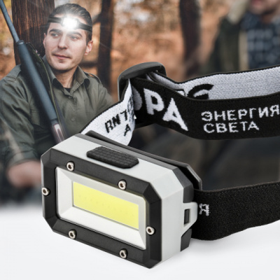 Фонарь налобный ЭРА GB-708 "STORM", 4 режима (COB 5 Вт, 3xААА)