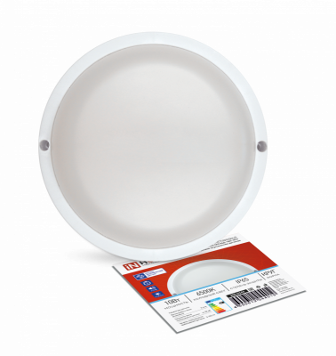 Светильник LED IN HOME СПП ОАД- 1065-КРУГ, 10 Вт, 6500 К, 900 лм, IP65, с оптико-акустическим датчиком