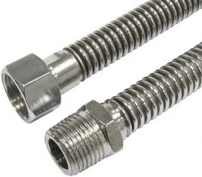 Подводка для газа сильфонная 3/4", 1 м, гайка/штуцер