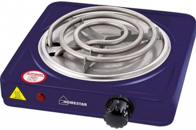 Плитка электрическая HOMESTAR HS-1103, 1 конфорка спираль, 1000 Вт, фиолетовая
