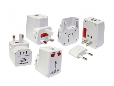 Переходник для разных типов розеток + USB, REXANT 11-1051