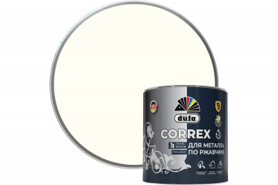 Грунт-эмаль по ржавчине 3 в 1 глянцевая düfa CORREX, RAL 9010 белая, 2 л