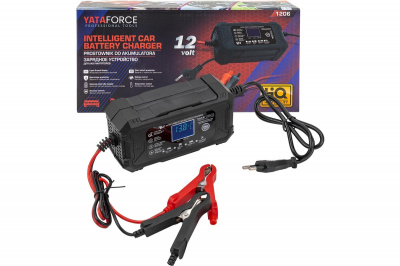 Устройство зарядное YATAFORCE, 12 В, 6 А, интеллектуальное, импульсное, тип АКБ: WET, SLA, GEL, AGM, Ca, режим восстановления
