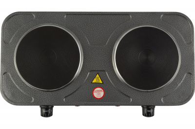 Плитка электрическая HOMESTAR HS-1104, 2 конфорки, блин, 1000+1000 Вт, серая