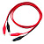 Зажим "крокодил" - тестовый кабель, 40 мм, 5 А, в изоляторе, с проводом 1 м, чёрно-красный