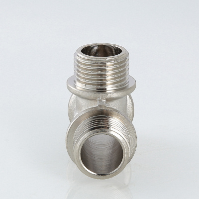 Тройник 1/2", наружные резьбы, латунный, Valtec
