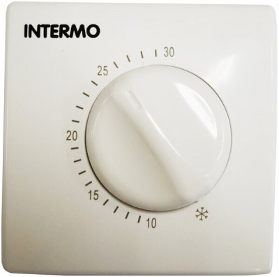 Терморегулятор накладной INTERMO L-301, механический, белый, 10-30°С