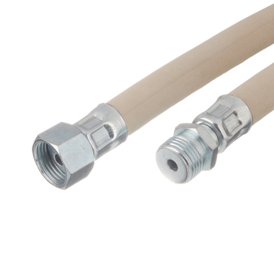 Подводка для газа полимерная 1/2", 80 см, гайка/штуцер, белая