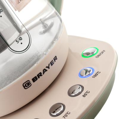 Чайник стекло BRAYER BR1015 1,7 л, 2200 Вт, 40-100°С, поддержание температуры