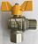Кран газовый шаровой угловой TIM, 1/2", г/ш, бабочка