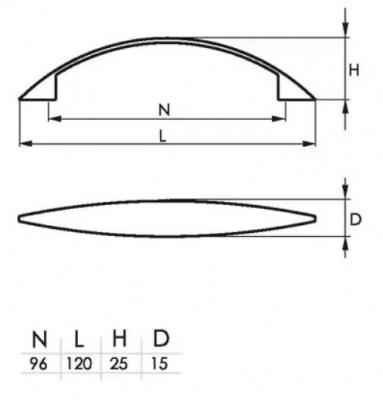 Ручка мебельная KL-663-96 PB (золото)