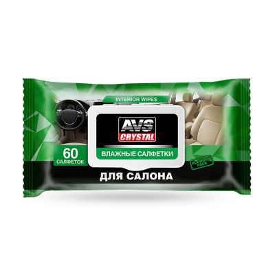 Салфетки влажные для салона AVS AVK-212, 60 штук