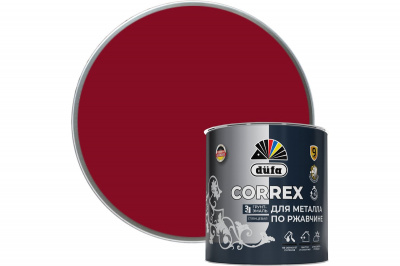 Грунт-эмаль по ржавчине 3 в 1 глянцевая düfa CORREX, RAL 3005 винно-красная, 2 л
