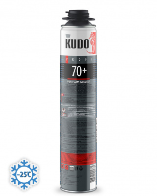 Пена монтажная KUDO Proff 70+ всесезонная пистолетная, 1000 мл