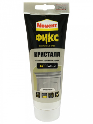 Клей монтажный Момент ФИКС Кристалл, прозрачный, 185 грамм