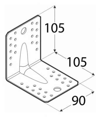 Уголок соединительный усиленный 105x105x90 мм (KP2)