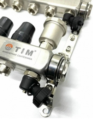 Коллекторная группа TIM KCS5010 с расходомерами, 10 выходов, нержавеющая сталь