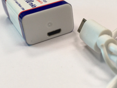 Аккумулятор крона 6LR61, 700 mA, 9 В, microUSB, Li-ion