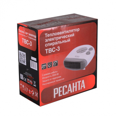 Тепловентилятор РЕСАНТА ТВС-3, 2000 Вт