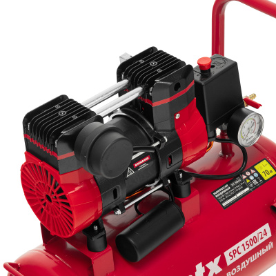 Компрессор MTX SPC 1500/24, 1500 Вт, 24 л, 260 л/мин, безмасляный, малошумный