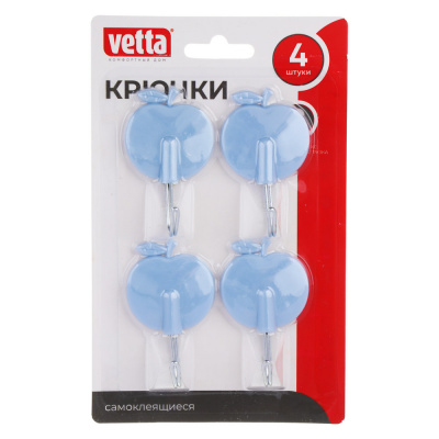 Крючки самоклеящиеся WF-005, металл, пластик, 4 крючка