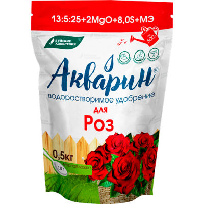 Удобрение БХЗ "Акварин" для роз, водорастворимое, 0,5 кг